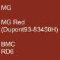 Preview: MG, MG Red (Dupont93-83450H), BMC RD6.